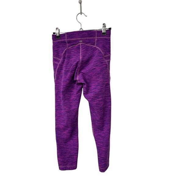 Lululemon Free Flow Crop Diamond Jacquard Space Dye Tender Violet Raspberry Sz 4 - Picture 3 of 6